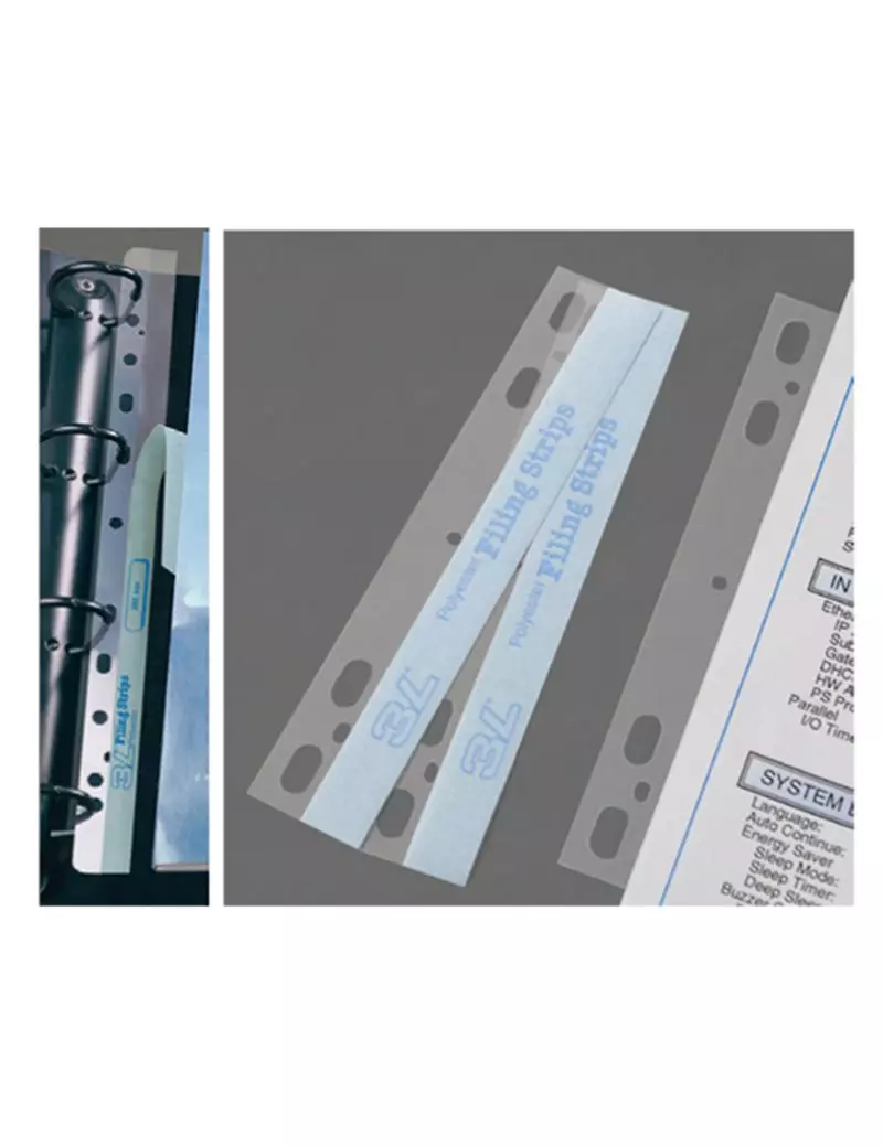 Bandelle Adesive Filing Strips 3L - 29,5 cm - S880425 (Bianco Conf. 25) Bandelle Adesive Filing Strips 3L - 29,5 cm - S880425 (Bianco Conf. 25)