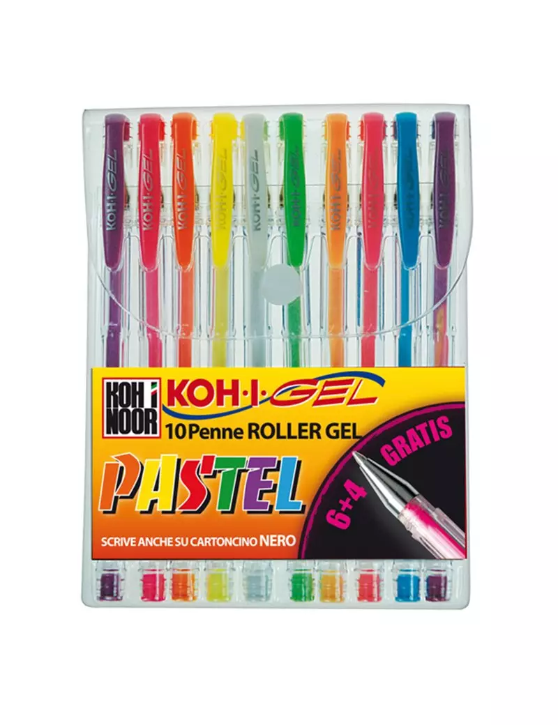 Penna Gel Koh-i-Noor - 0,8 mm - NAGP10P (Assortiti Pastel Conf. 10)