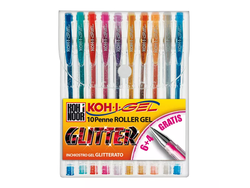 Penna Gel Koh-i-Noor - 0,8 mm - NAGP10s (Assortiti Glitter Conf. 10)
