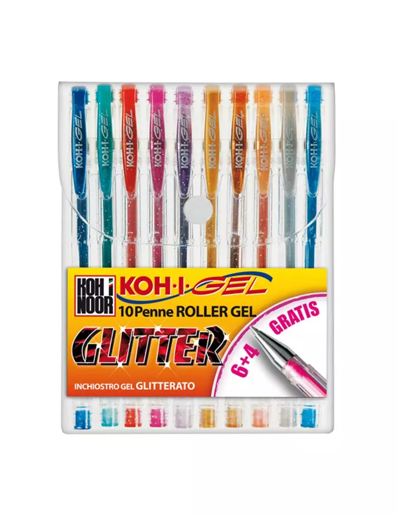 Penna Gel Koh-i-Noor 0,8 mm NAGP10S Assortiti Glitter 8032173001432