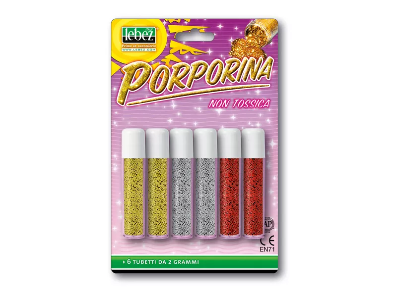 Porporina Glitter Lebez - 2 g - 5134-ASS (Assortiti Conf. 6)