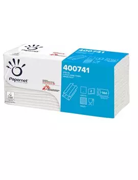 Asciugamani a C Papernet - 2 Veli - 144 Strappi - 400741 (Bianco Conf. 20)