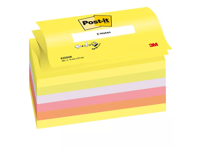 Post-it Super Sticky Z-Notes R350NR 3M - 76x127 mm - 7100172323 (Assortiti Neon Conf. 6)