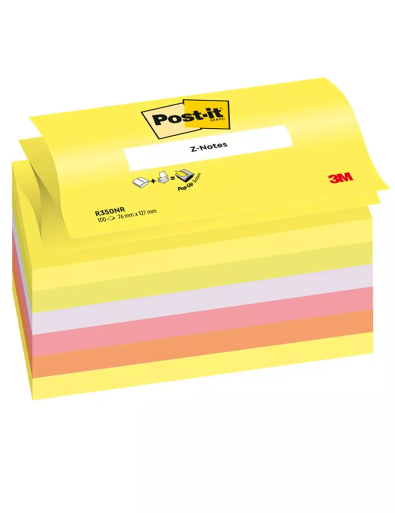 Post-it Super Sticky Z-Notes R350NR 3M - 76x127 mm - 7100172323 (Assortiti Neon Conf. 6)