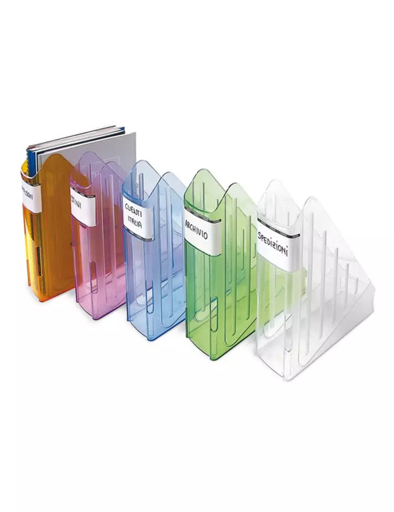 Portariviste Classic Arda - 7,5x29,5x27 cm - TR4118VI (Viola Trasparente) Portariviste Classic Arda - 7,5x29,5x27 cm - TR4118VI (Viola Trasparente)