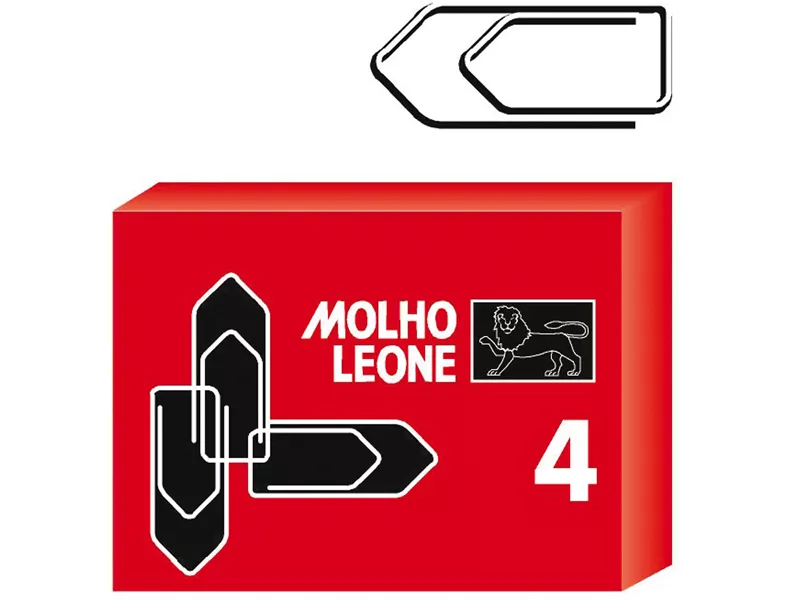Fermagli Zincati Molho Leone - Punte Triangolari - n. 4 - 32 mm - 21114 (Zinco Brillante Conf. 1000)
