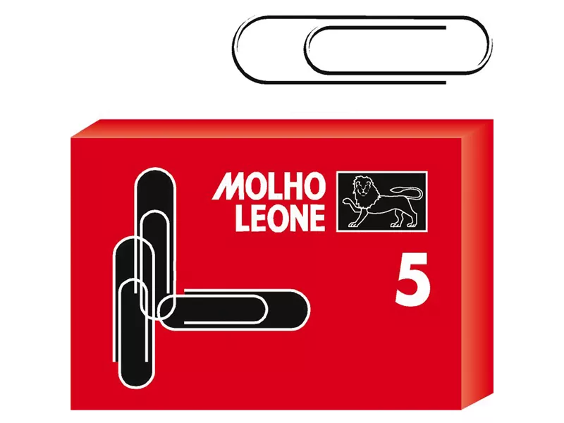 Fermagli Zincati Molho Leone - Punte Triangolari - n. 5 - 50 mm - 21105 (Zinco Brillante Conf. 1000)
