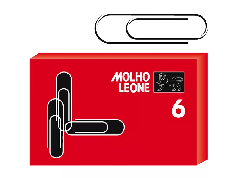 Fermagli Zincati Molho Leone - Punte Rotonde - n. 6 - 57 mm - 21106 (Zinco Brillante Conf. 100)