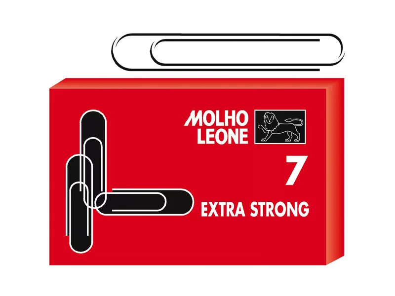 Fermagli Zincati Molho Leone - Punte Rotonde - n. 7 - 75 mm - 21107 (Zinco Brillante Conf. 500)