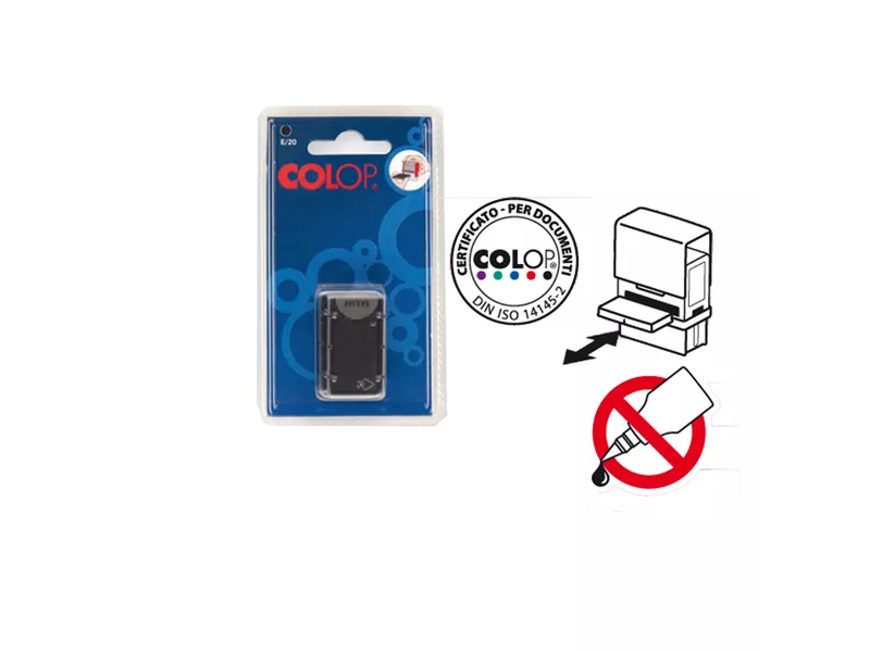 Tamponcino di Ricambio per Timbri Printer Pocket Stamp R40 Colop - EPOKETR40 N (Nero Conf. 5)
