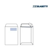 Busta a Sacco Self Blasetti - con Strip e Finestra - 23x33 cm - 100 g - 639 (Bianco Conf. 500)