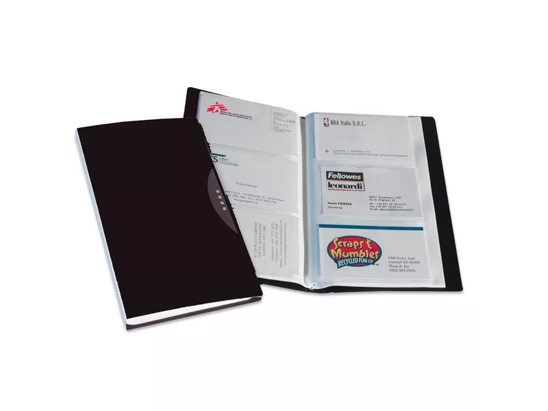 Portabiglietti da Visita Office Suites Fellowes - 120 Biglietti - 11,4x19,2 cm - 40345 (Nero)
