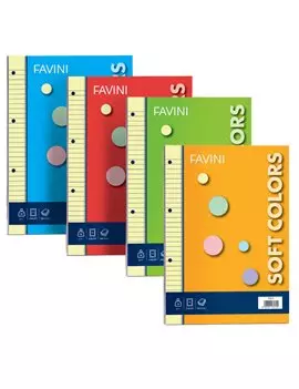 Ricambi per Quaderni Soft Colors Favini - A4 - Righe 1R senza Margini - A47X674 (Assortiti Conf. 100)