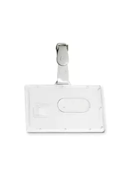Portabadge con Clip in Plastica Pocket Fellowes - 5,3x8,5 cm - L460 (Bianco Conf. 100)