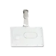 Portabadge con Clip in Plastica Pocket Fellowes - 5,3x8,5 cm - L460 (Bianco Conf. 100)