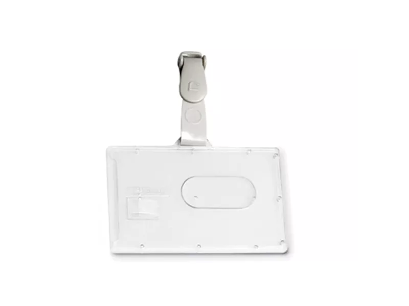 Portabadge con Clip in Plastica Pocket Fellowes - 5,3x8,5 cm - L460 (Bianco Conf. 100) Portabadge con Clip in Plastica Pocket Fellowes - 5,3x8,5 cm - L460 (Bianco Conf. 100)
