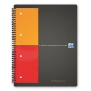 Blocco Spiralato Activebook International Oxford - A4 Maxi - 80 Fogli - 1 Rigo con Margini - 100102994 (Nero Arancione e Rosso)