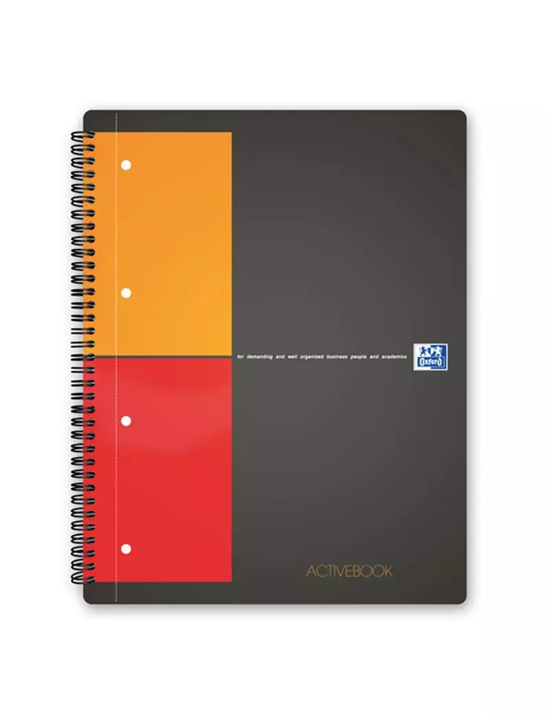 Blocco Spiralato Activebook International Oxford - A4 Maxi - 80 Fogli - 1 Rigo con Margini - 100102994 (Nero Arancione e Rosso) Blocco Spiralato Activebook International Oxford - A4 Maxi - 80 Fogli - 1 Rigo con Margini - 100102994 (Nero Arancione e Rosso)