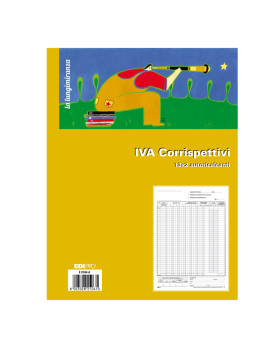 Registro Prima Nota IVA Corrispettivi Edipro - 23x29,7 cm - 13/13 Fogli Autoricalcanti - E2104A