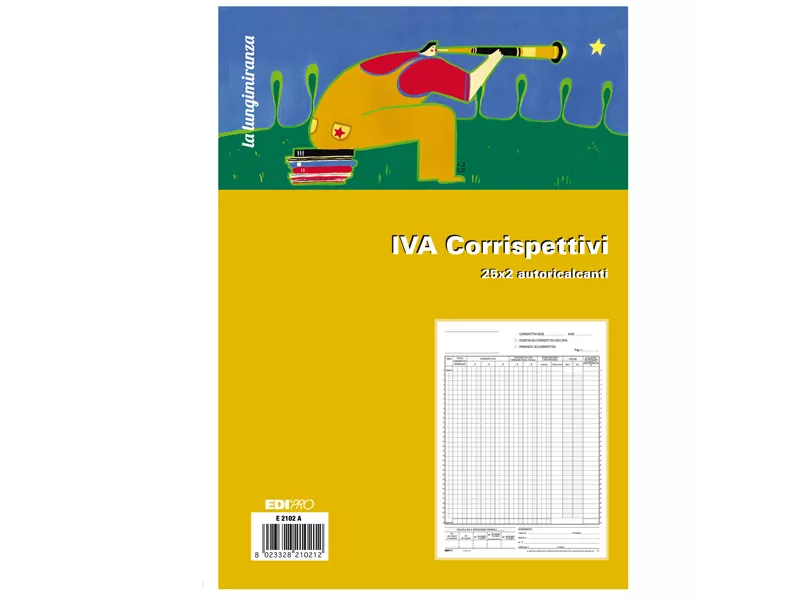 Registro Prima Nota IVA Corrispettivi Edipro - 23x29,7 cm - 25/25 Fogli Autoricalcanti - E2102A Registro Prima Nota IVA Corrispettivi Edipro - 23x29,7 cm - 25/25 Fogli Autoricalcanti - E2102A