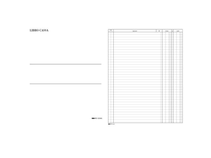 Libro Cassa Edipro - 24,5x31 cm - 100 Pagine - E2593 Libro Cassa Edipro - 24,5x31 cm - 100 Pagine - E2593