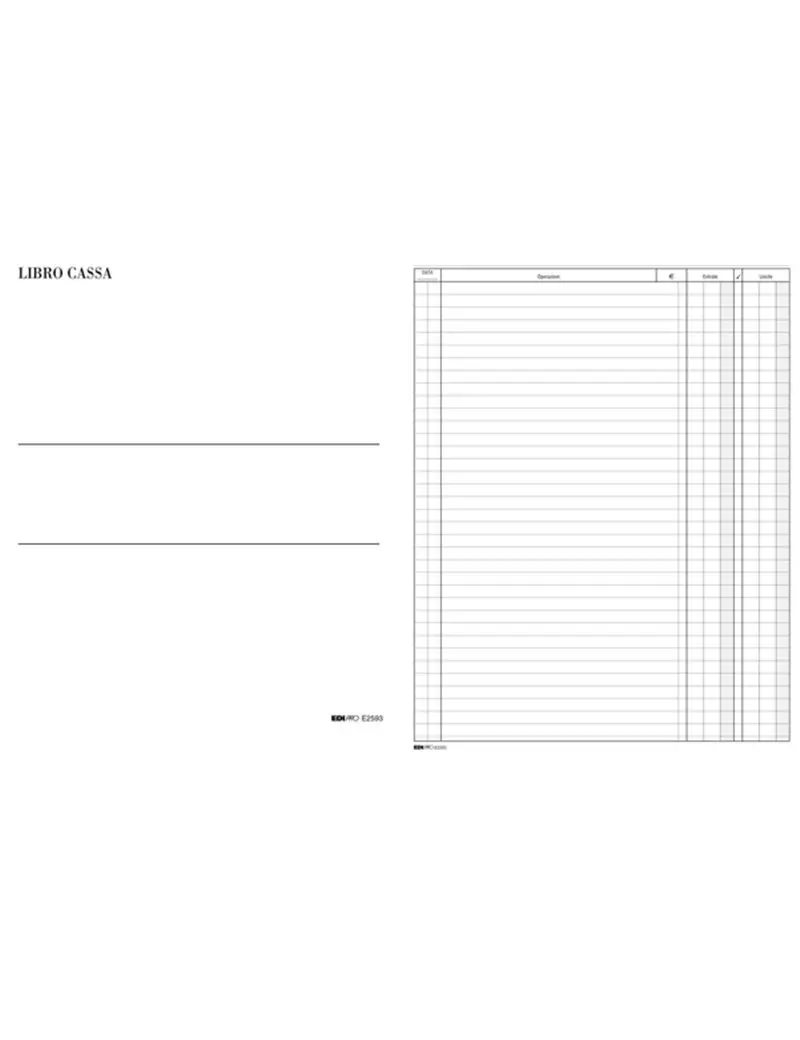 Libro Cassa Edipro - 24,5x31 cm - 100 Pagine - E2593 Libro Cassa Edipro - 24,5x31 cm - 100 Pagine - E2593
