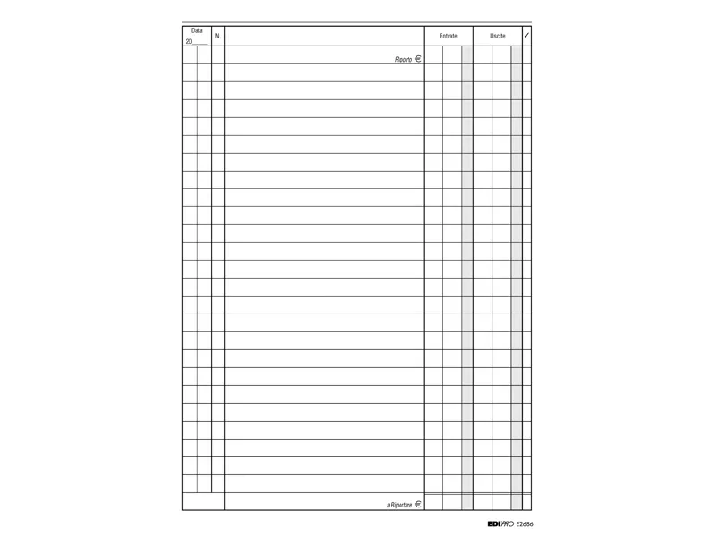 Registro Cassa Entrate/Uscite Edipro - 17x24 cm - 100 Pagine - E2686
