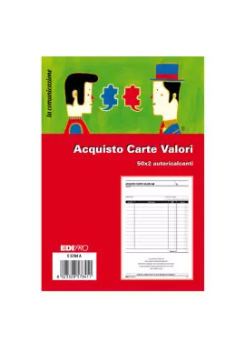 Blocco Acquisto Valori Bollati Edipro - 15x23 cm - 50/50 Fogli Autoricalcanti - E5784A