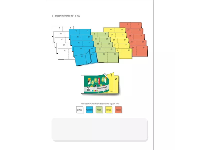 Blocco Numerato Edipro - Numeri da 1 a 100 - 13x6 cm - E5406NEW (Assortiti Conf. 50)