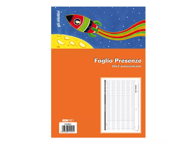Foglio Presenze Mensili Edipro - 21x30 cm - 50 Pagine - E5149C
