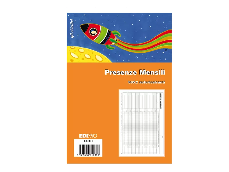 Foglio Presenze Mensili Edipro - 15X23 cm - 50 Pagine - E5143C Foglio Presenze Mensili Edipro - 15X23 cm - 50 Pagine - E5143C