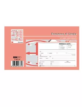 Blocco Permessi di Uscita Edipro - 17x9,9 cm - 50 Pagine - E5673A