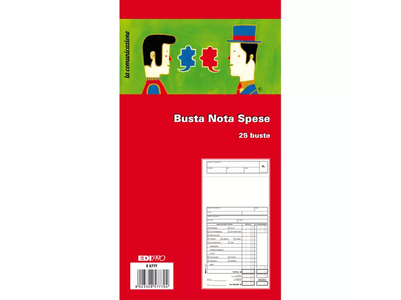 Blocco Busta Nota Spese Edipro - 15x28 cm - E5777 (Conf. 25)