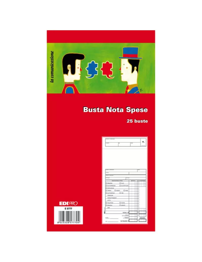 Blocco Busta Nota Spese Edipro - 15x28 cm - E5777 (Conf. 25)