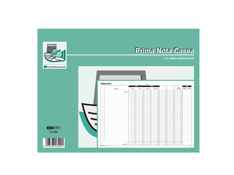 Blocco Prima Nota Cassa/Banca Edipro - 22x30 cm - 50/50 Fogli Autoricalcanti - E5350