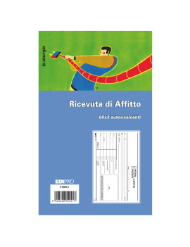 Blocco Ricevute di Affitto Edipro - 9,9x17 cm - 50/50 Fogli Autoricalcanti - E5504C