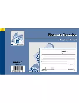 Blocco Ricevute Generiche Edipro - 9,9x17 cm - 50/50 Fogli Autoricalcanti - E5563C