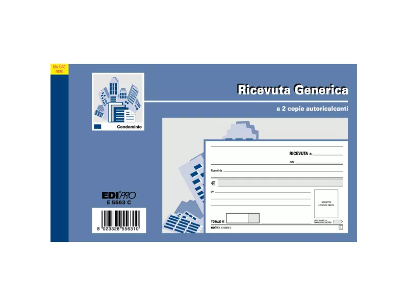Blocco Ricevute Generiche Edipro - 9,9x17 cm - 50/50 Fogli Autoricalcanti - E5563C