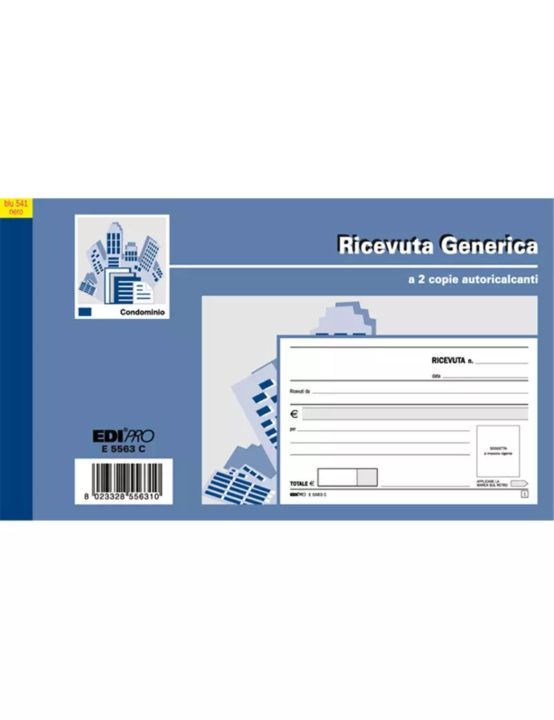 Blocco Ricevute Generiche Edipro - 9,9x17 cm - 50/50 Fogli Autoricalcanti - E5563C