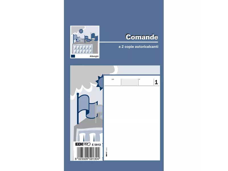 Blocco Comande Edipro - 9,9x17 cm - 25/25 Fogli Autoricalcanti - E5913 (Conf. 20)