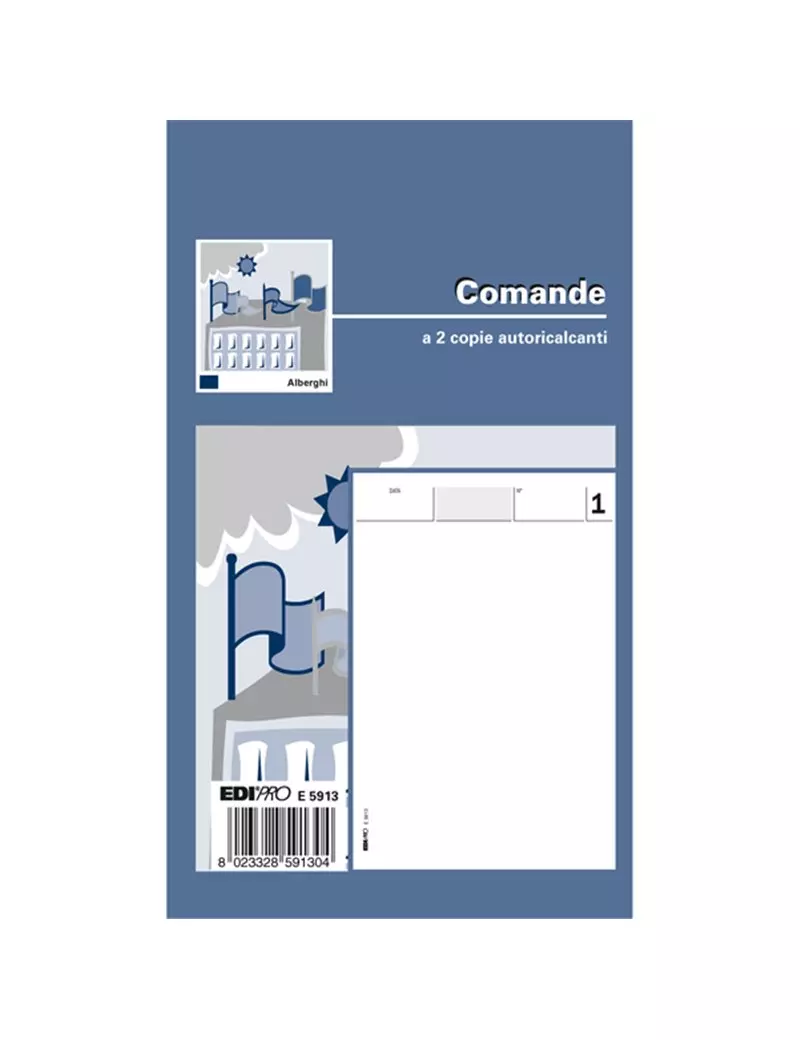 Blocco Comande Edipro - 9,9x17 cm - 25/25 Fogli Autoricalcanti - E5913 (Conf. 20) Blocco Comande Edipro - 9,9x17 cm - 25/25 Fogli Autoricalcanti - E5913 (Conf. 20)