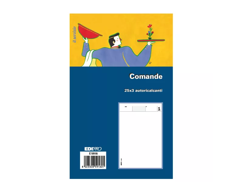 Blocco Comande Edipro - 9,9x17 cm - 25/25/25 Fogli Autoricalcanti - E5916 (Conf. 20)