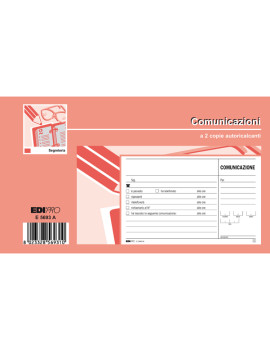 Blocco Comunicazioni Telefoniche Edipro - 9,9x17 cm - 50/50 Fogli Autoricalcanti - E5693A
