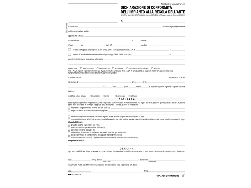 Dichiarazione Conformità Impianto Edipro - Snap 5 Copie Autoricalcanti - 21x29,7 cm - 100 Pagine - E9071