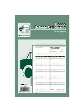 Blocco Schede Carburante Edipro - 15x23 cm - 50 Fogli - E5414