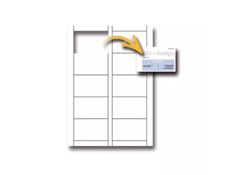 Biglietti da Visita Decadry - Microperforati - 85x54 mm - 250 g - T016260 (Bianco Conf. 120)