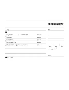 Blocco Comunicazioni Telefoniche Uso Mano Edipro - 9,9x17 cm - 100 Fogli - E5693