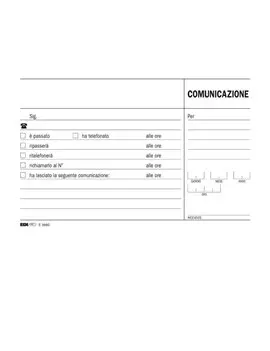 Blocco Comunicazioni Telefoniche Uso Mano Edipro - 9,9x17 cm - 100 Fogli - E5693