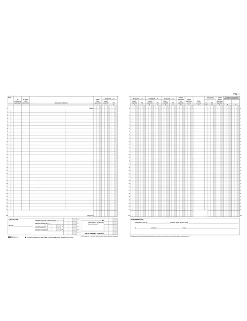 Registro IVA Fatture Edipro - 24,5x31 cm - 22 Pagine - E2133 Registro IVA Fatture Edipro - 24,5x31 cm - 22 Pagine - E2133