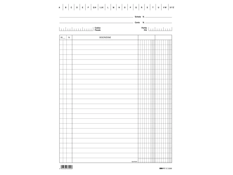 Schede Doppia Colonna Verticale Edipro - 17x24 cm - E3399BL (Conf. 100)